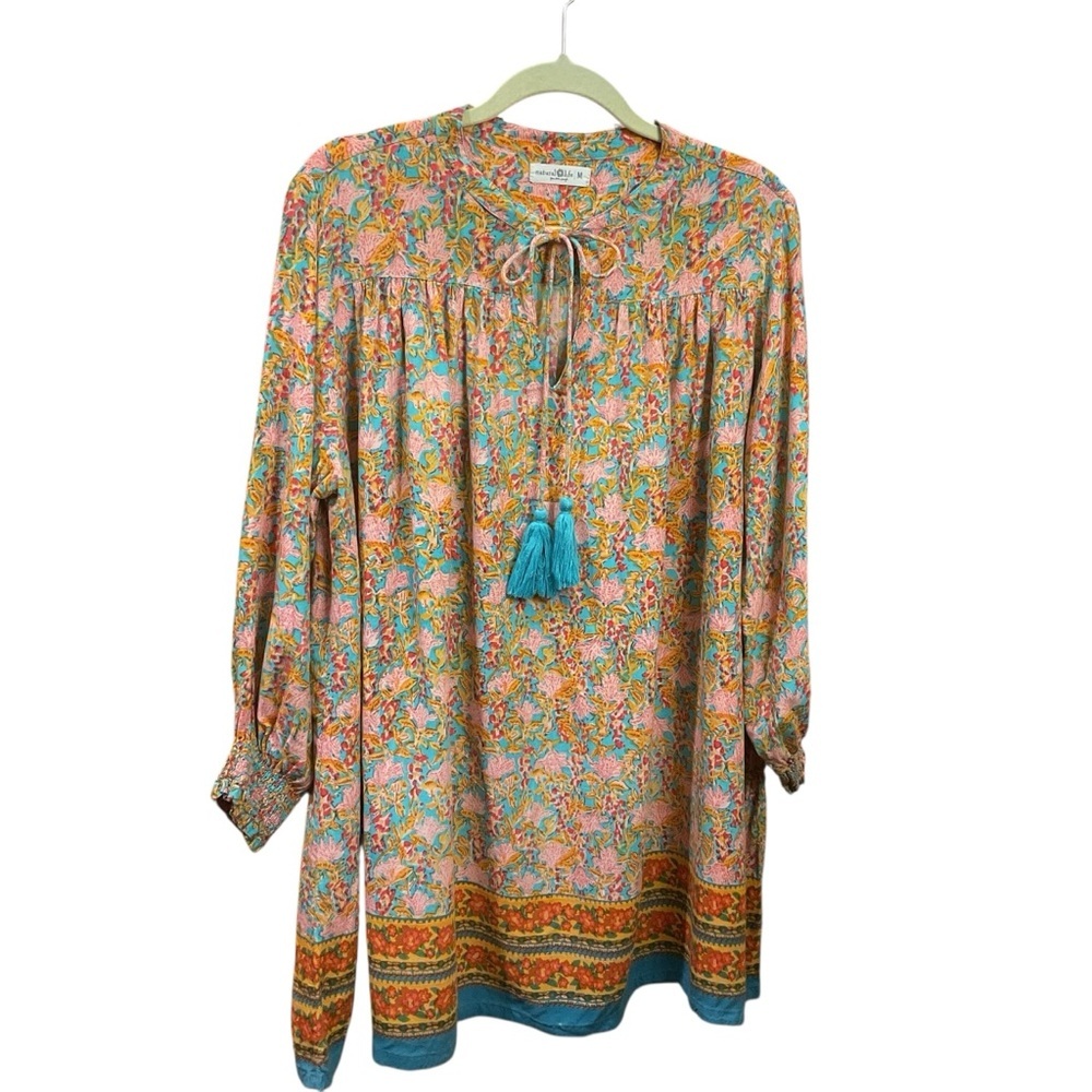 Natural Life Dara Tie Neck Dress Size M - Picture 2 of 7